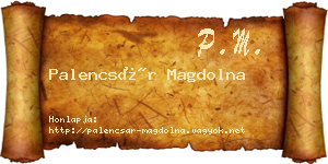 Palencsár Magdolna névjegykártya